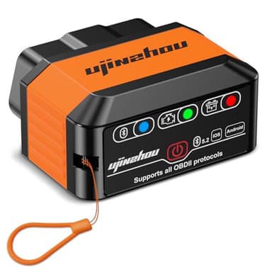 ujinzhou OBD2 Diagnosis Bluetooth 5.2 OBD Coche: Diagnosis Coche Multimarca Maquina para iOS Android - Inalámbrico Mini Diagnóstico Automotriz Scanner - Diagnosis Escaner con OBDII Completo los