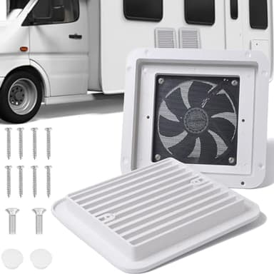 Extractor De Aire Para Caravanas, 2,4W 12V Ventilador de Ventilación De Aire Para Autocaravana, Ventilador De Techo Nivel De Ruido Ultrabajo Ventilador De Escape Lateral Para Autocaravana Remolque