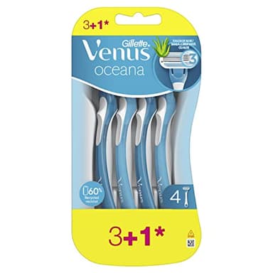 Gillette Venus Oceana Maquinillas Desechables Para Mujer - 4 Unidades, Estándar