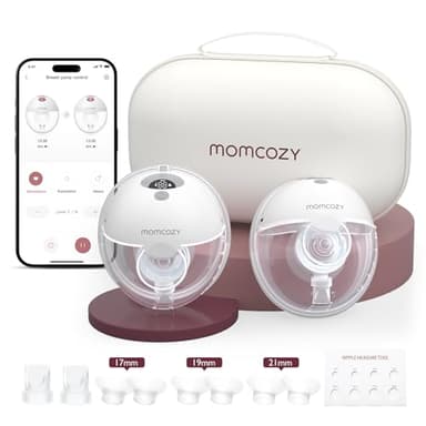 Momcozy M5 Smart sacaleches eléctrico portátil con control por app, extractor de leche materna manos libres inalámbrico, 3 modos y 9 niveles de succión, libre de BPA, ligero, embudo 24 mm