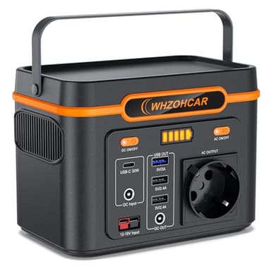 WHZOHCAR Estación de Energía Portátil 24000mAh Generador Solar Portátil con Carga Rápida Hasta 80% en 1 Hora, Diseñado para Hogar, Camping, Viajes y Pesca, Compatible con Paneles Solares