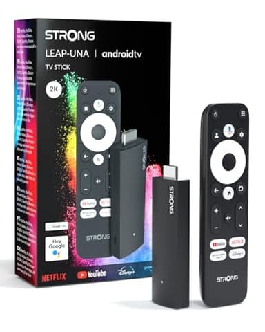 STRONG Leap-UNA Stick De Streaming Android TV, Wi-Fi, Chromecast Integrado, TV Box Android 11, Asistente De Google, HDR10+, Dolby Audio Y Dolby Vision, Google Play, Netflix, Youtube
