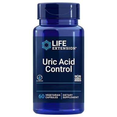 Life Extension, Uric Acid Control (Control del Ácido Úrico), Terminalia bellirica 500mg, 60 Cápsulas veganas, Probado en Laboratorio, Sin Gluten, Vegetariano, Sin Soja, No GMO