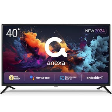 anexa - Smart TV 40 Pulgadas Full HD Android 11, Google Assistant, TDT. Televisor con 3 años de garantía SMART40C01FG, Compatible con Netflix y Prime Video