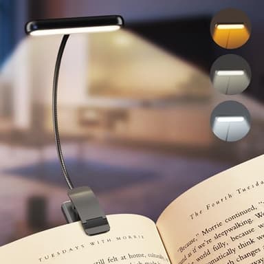 iFalarila Luz Lectura Recargable, 12 LED 360° Ajustable [RA>95] para Leer en La Cama, Lectores Noche, E-Reader, Tablet, Estudio, Libro, Viaje