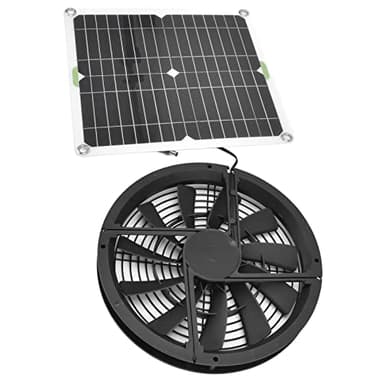 VBESTLIFE Ventilador de Panel Solar, Reduce la Temperatura Interior, con una Malla de Protección de Metal, para Acampar, Caravana, Yate, Casa de Perro, Casa de Pollo, Ventilador