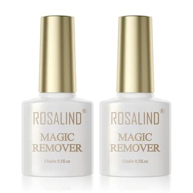 ROSALIND Magic Remover,2 Pcs Quita Esmalte Semipermanentes Para Uñas,Removedor de Quitaesmaltes de uñas semipermanentes quitar el esmalte de uñas rápido y fácil