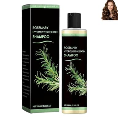 Champú de romero, champú orgánico de romero, champús espesantes y fortalecedores con queratina hidrolizada y vitamina C, suaves y esponjosos, nutritivos e hidratantes, fórmula unisex (1PCS)