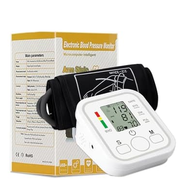Tensiómetro de Brazo, Medidor Tension Arterial Digital Profesional, Tensiometro Automático para uso doméstico, Detector electrónico de frecuencia cardíaca, Blood Pressure Monitor