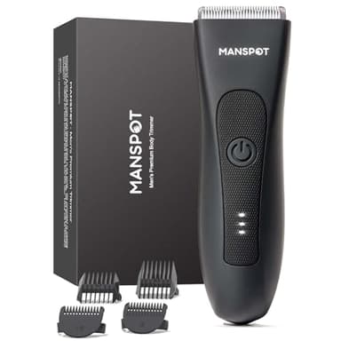 MANSPOT Afeitadora Corporal Masculina, Depiladora Corporal Hombre Electrica con Cuchilla de Cerámica Desmontable y Protección IPX7, Rasuradora Hombre Recargable USB para Cuerpo, Zona Intima, Genitales