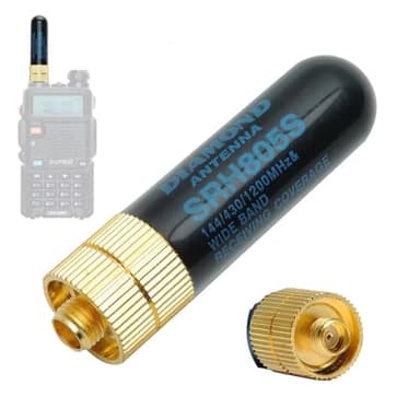 TECHZOCO Antena de Doble Banda, Mini Antena Walkie Talkies, SRH805S, Ganancia: 2.15dbi, Conector SMA-F, Impedancia: 50 Ohm, Longitud 5 cm, Compatible con BAOFENG UV-5R, UV-21 Pro, Quansheng, UV-K5