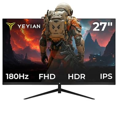 YEYIAN Monitor Plano Gaming Elysium 27" FHD | 1920x1080 | Panel Fast IPS | View 178° | 1000:1 | 180 Hz | 16:9 | 16.7 M Colores | Respuesta 1 ms OD | VESA | DisplayPort 1.2 HDMI 1.4 | YMF-IPF27-M1