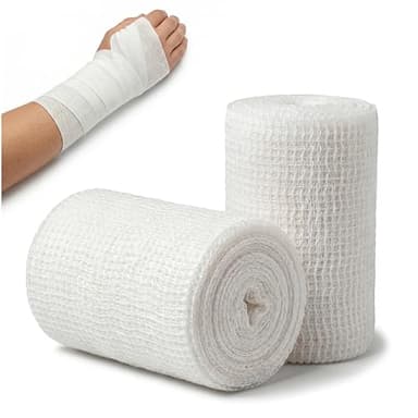 KMINA Venda Elastica (20 unidades) 5 cm x 4 m, Elasticidad 100%, Sin Latex Blanca para Soporte y Sujecion