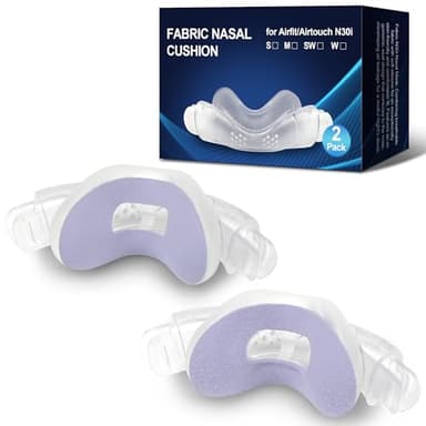Máscara nasal de repuesto compatible con Airfit N30i Máscara nasal de silicona y tejido suave Tejidos suaves y cálidos Máscara CPAP (S)