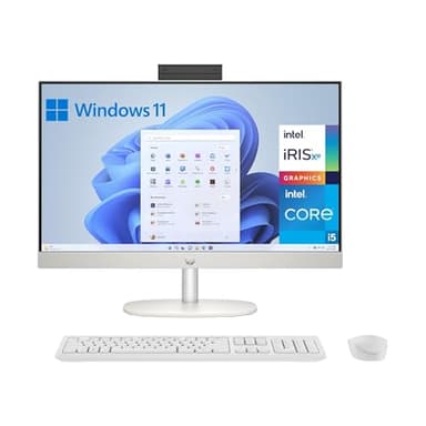 HP All-in-One 27-cr0073ns - Ordenador de sobremesa 27" Full HD con cámara, Teclado y ratón inalámbricos (Intel Core i5-1334U, 16GB RAM, 1TB SSD, Intel UHD Graphics, Windows) Blanco