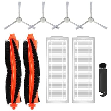 BekabA Pack de 9 Accesorios Repuestos para Xiaomi Robot Vacuum S12/Mop 2S/Mop P - 2 Cepillos Principales Naranja, 2 Filtros HEPA,4 Cepillos Laterales, Kit Repuestos para Xiaomi Vacuum-Mop Pro/V2/V3/SE