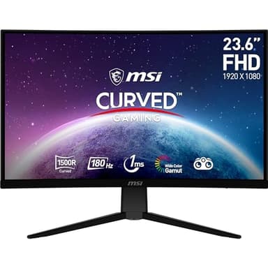 MSI G2422C Monitor Curvo Gaming FHD 23,6", 1500R 1920 x 1080 VA Panel, 180Hz / 1ms, Adaptive Sync, DP 1.2a, HDMI 2.0b CEC