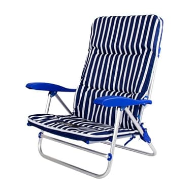 CREVICOSTA QUALITY MARK MARCAS DE CALIDAD - Clima 2108 con COJÍN CUBRIDOR - Silla de Playa Plegable Acolchada con reposabrazos y 9 Posiciones.