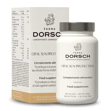 FARMA DORSCH - Oral Sun Protection – Pastillas para el Sol | Potencia el Bronceado Natural | Previene el Envejecimiento y Refuerza la Defensa Cutánea | 60 cápsulas