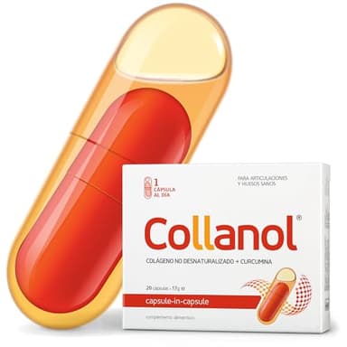 Collanol - una innovación en el cuidado de las articulaciones sanas. Fórmula líquida en cápsula doble. Colágeno 3D + curcumina micelar. 1 cápsula/día. Probado en laboratorio