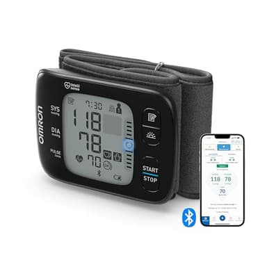 OMRON RS7 Intelli IT Tensiómetro de muñeca con Bluetooth, compatible con dispositivos iOs y Android, validado clinicamente, también para uso en población obesa