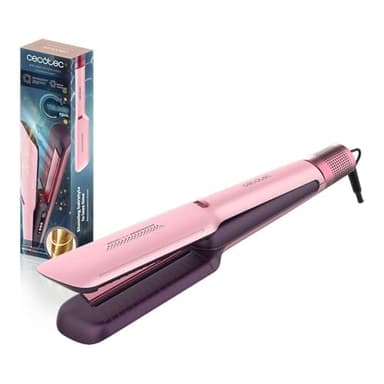 Cecotec Plancha de Pelo con Aire Air Lisse Cotton Candy. 600W, Protege el Cabello, Tecnología Iónica, Keratina y Aceite Argán, 3 Modos y Motor BLDC, Todo Tipo Cabellos, 3 Temperaturas y 3 Velocidades