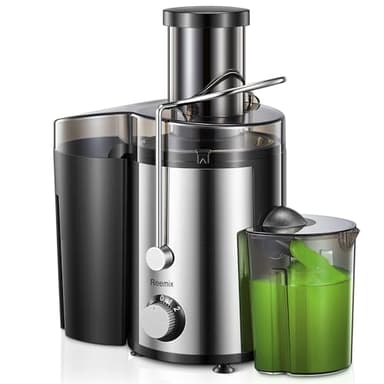 Reemix Licuadoras Para Verduras y Frutas, Licuadora de Acero Inoxidable, Fácil de Limpiar, 2 Modos de Velocidad, 65MM de Boca Ancha, Pies Nondeslizantes, Cepillo Incluido (Black, 800W)