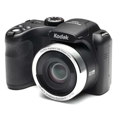 KODAK Pixpro AZ252 - Cámara DigitalBbridge 16 MP, Zoom Optico 25X, Video HD 720p, Gran Angular 24 mm, Estabilizador Optico de Imagen, Pantalla LCD 3" - Negro