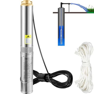 VEVOR Bomba de Pozo Profundo Motor de 750 W Bomba Sumergible para Pozo 230V 50 Hz Bomba de Agua Sumergible para Pozos Flujo Máximo de 105 L/min Bomba para Pozos para Tierras de Cultivo Fábricas Minas