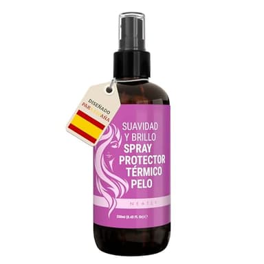 Neatly® Spray Protector Térmico Pelo - Anti Frizz - Antiencrespamiento sin Aclarado - Cabello Sedoso, Brillante e Hidratado - Protector de calor hasta 230 °C - 250ml