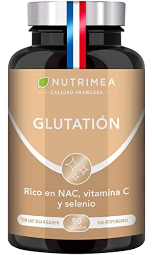 Glutatión Reducido 98% + NAC y Vitamina C - Antioxidante Celular - Detox y Antiedad - Apoyo Inmunológico y Piel Luminosa - Alta Absorción - 90 Cápsulas Veganas - Nutrimea - Fabricado en Francia