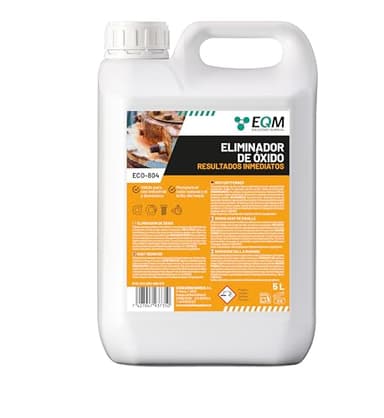 EQM - ECO-804 - Eliminador de Óxido Profesional - 5L - Remueve el óxido Completamente - Recupera el Color Original del Metal - Efecto inmediato
