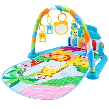 Gimnasio De Juegos Para Bebe, Alfombra Para Niños, Tapete De Juegos Bebé, Alfombra De Juegos Bebe, Manta Actividades Bebe Con Juguetes Coloridos, Luces Y Música Para Exploración Sensorial Temprana