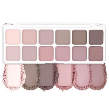 Muorruo Paleta de sombras de ojos de 12 colores, paleta de maquillaje de sombras mate, paleta de sombras natural y neutra, duradera y altamente pigmentada, mejora tu maquillaje de ojos, 08#