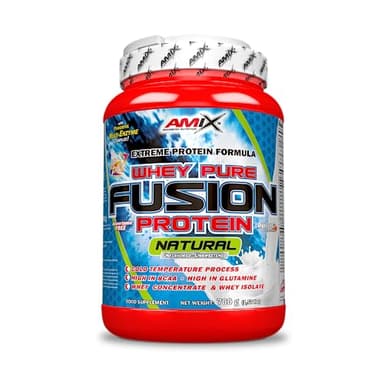 Amix - Proteína Whey Pure Fusion, Ayuda a Tonificar y Aumentar la Masa Muscular, Rica en BCCAs y Glutamina, Fácil Digestión, Baja en Grasas, Proteína en Polvo, 700 Gr, Sabor Natural