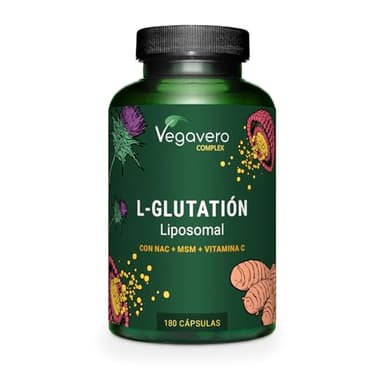 Vegavero Glutatión Liposomal PureWay™- G | Antioxidante Potente | NAC + Glicina + MSM + Vitamina C + Magnesio | Regenerador Celular | 180 Cápsulas