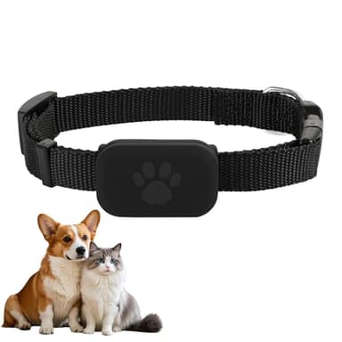 Rastreador GPS Gato Perro, Sin Suscripción Mensual, Collar Ajustable, Localización GPS, Impermeable Bluetooth, Larga Vida De La Batería, Rastreador para Animales,Compatible iOS Android (Negro)