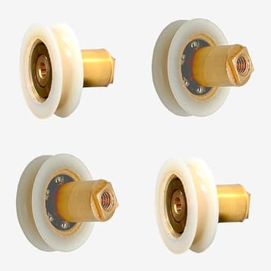 MSGsl - Kit de Rodamientos para Puertas de Mampara Ducha: 4 Unidades Ø 22 x 18 x 6 mm, con Tornillo incluido M4 - Piezas Duraderas para Puertas Correderas de Baños (4)