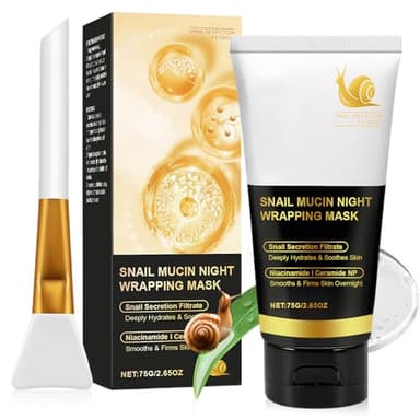 Mascarilla Nocturna de Colágeno Estilo Coreano 75ml | Mascarilla Exfoliante Hidratación Profunda, Antiarrugas y Firmeza | Efecto "Reafirmante" para una Pela Más Elástica y Joven | Incluye Brocha