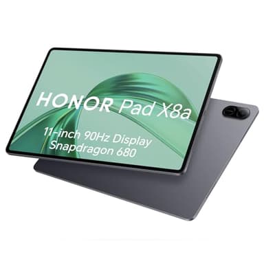 HONOR Pad X8A 4GB 64GB, Ampliable hasta 1TB, WiFi Tablet, Pantalla de 11 Pulgadas 90Hz, Snapdragon 680, 4 Altavoces, Batería 8300mAh, Cuerpo Metálico, Android 14, Google Service, Gris