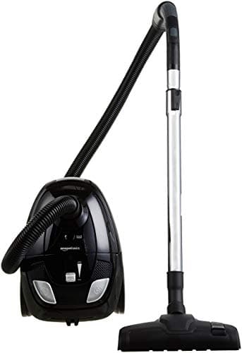 Amazon Basics Potente aspirador con bolsa, para suelos duros y alfombras, filtro HEPA, compacto y ligero, 700 W, 1,5 l (UE), Negro