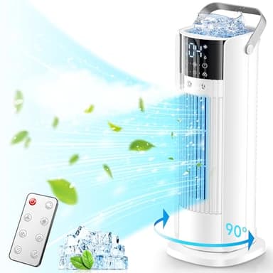 Aire Acondicionado Portatil Sin Tubo Exterior, Climatizador Evaporativo, Pinguino Aire Acondicionado, Humidificador de Aire con Mando