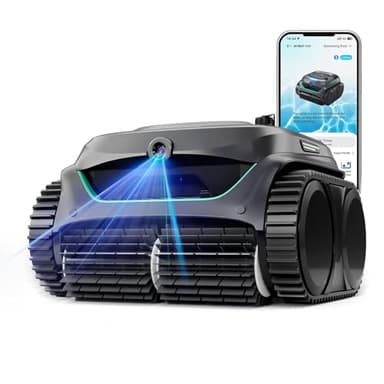 WYBOT C2 Vision AI robot de piscina sin cable con cámara y batería, robot piscina limpiafondos y paredes, filtración de dos capas, motor sin escobillas, potente aspiración,Durante 180 mins, hasta 180㎡