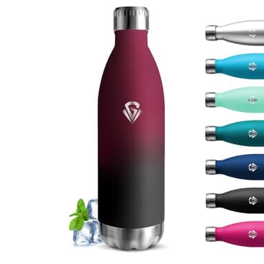 Grsta Botella Agua Acero Inoxidable- 1 litro- Botella Termica, A Prueba de Fugas, Botella Agua Gimnasio, Mantiene 24H Frio/12H Calor, Botella sin Bpa, Botella de Agua para Senderismo, Yoga, Cámping
