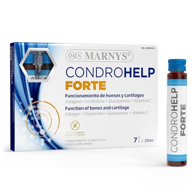 Condrohelp Forte - Colágeno Hidrolizado, Condroitina, Glucosamina, Ácido Hialurónico - Favorece el movimiento y funcionalidad de articulaciones - 7 Viales bebibles