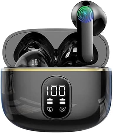 Auriculares Inalámbricos Bluetooth,In Ear Auriculares Bluetooth 5.4 con Cancelacion Ruido HD Mic,56H de Reproducción,HiFi Estéreo Cascos Inalambricos,IPX8 Impermeable Audifonos para iOS/Android