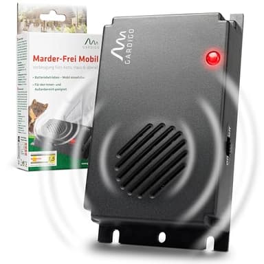 GARDIGO® Ahuyentador de Animales para Coche | Repelente Ultrasónico de Plagas y Martas | Alimentado por Batería | Ahuyentador de Ratones | Anti Roedores por Ultrasonidos | Protección para Motor