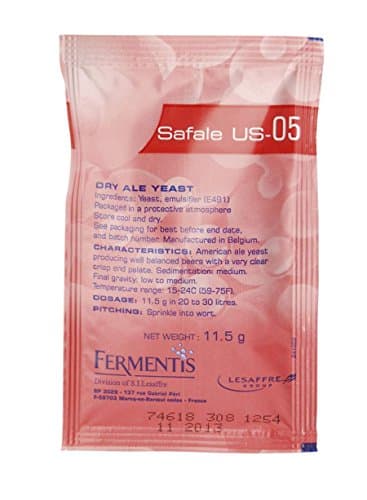 Fermentis Safale US-05 - Levadura de cerveza (5 unidades, 11,5 g)