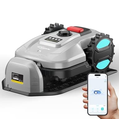 YARDCARE E400 Robot Cortacésped, Control por App, hasta 400 m², Carga Automática, Sensor de Lluvia, Menos de 60 dB, Ancho de Corte 18 cm, Altura Ajustable 20–60 mm