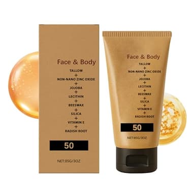 Protector Solar Mineral SPF 50, Protector Solar, r Sola-r Orgánico Con,Hidratación Facial Y Corporal, Crema Solar Óxido Zinc Para Pieles Secas Y Sensibles